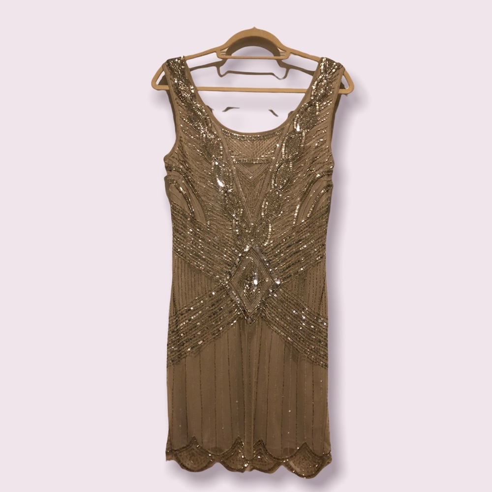 Adrianna Pappel Silver sequin dress